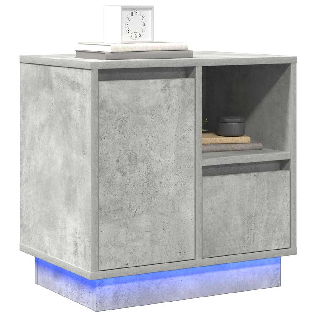 Nattbordskap 2 pcs Betonggrå 50 x 34,5 x 50 cm. Konstruert tre