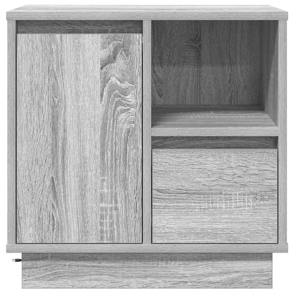 Nattbordskap 2 pcs Grå 50 x 34,5 x 50 cm. Konstruert tre