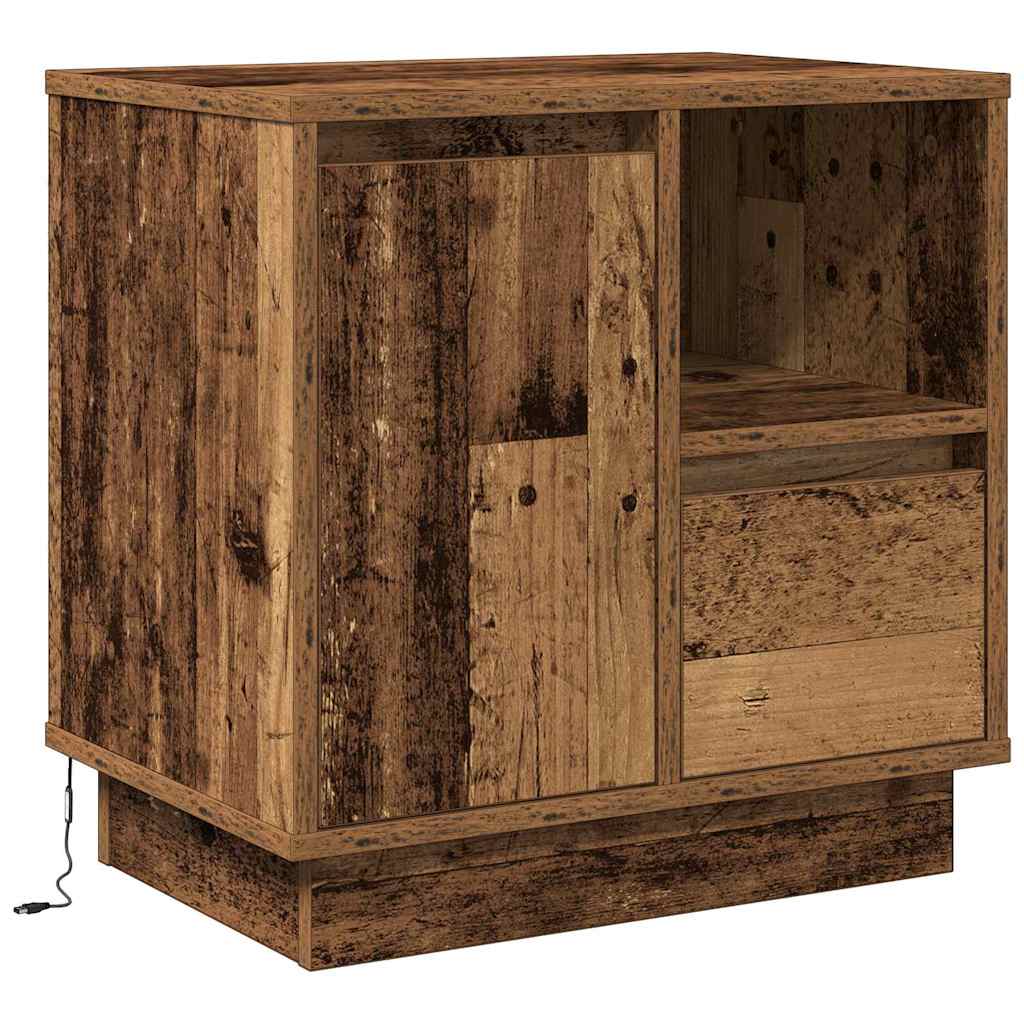Nattbordskap Gammelt tre 50 x 34,5 x 50 cm. Konstruert tre