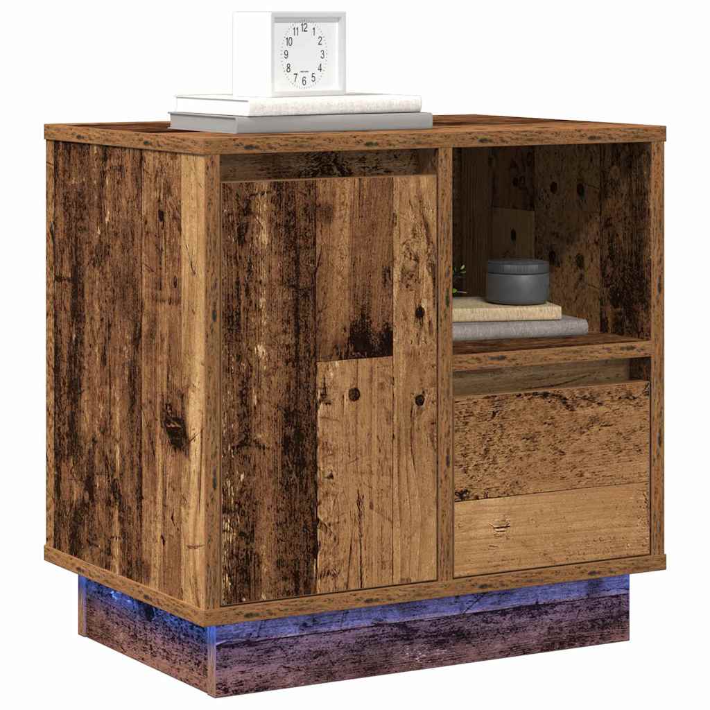 Nattbordskap Gammelt tre 50 x 34,5 x 50 cm. Konstruert tre