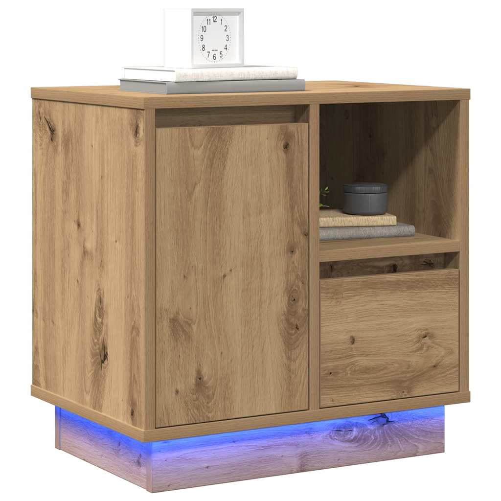 Nattbordskap Artisan Eik 50 x 34,5 x 50 cm. Konstruert tre