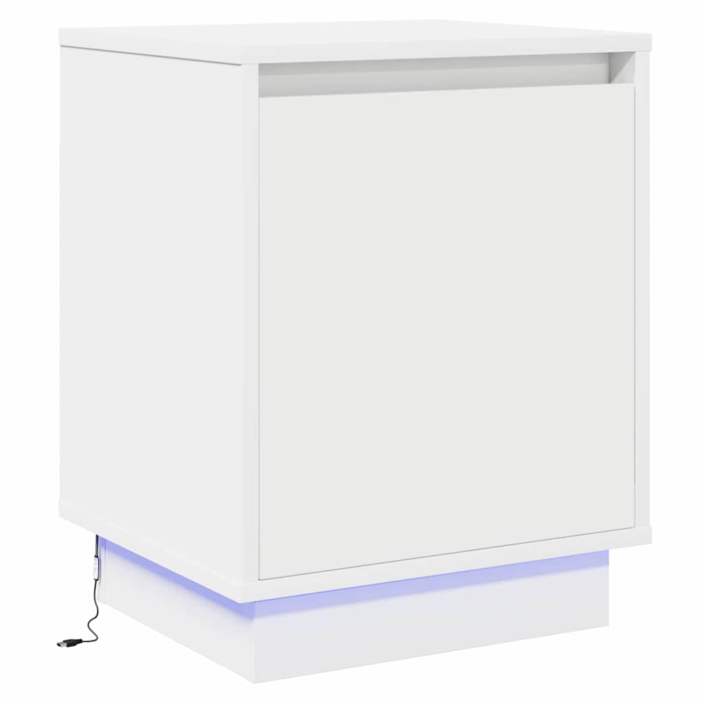 Nattbordskap Hvit 39 x 34,5 x 50 cm Konstruert tre