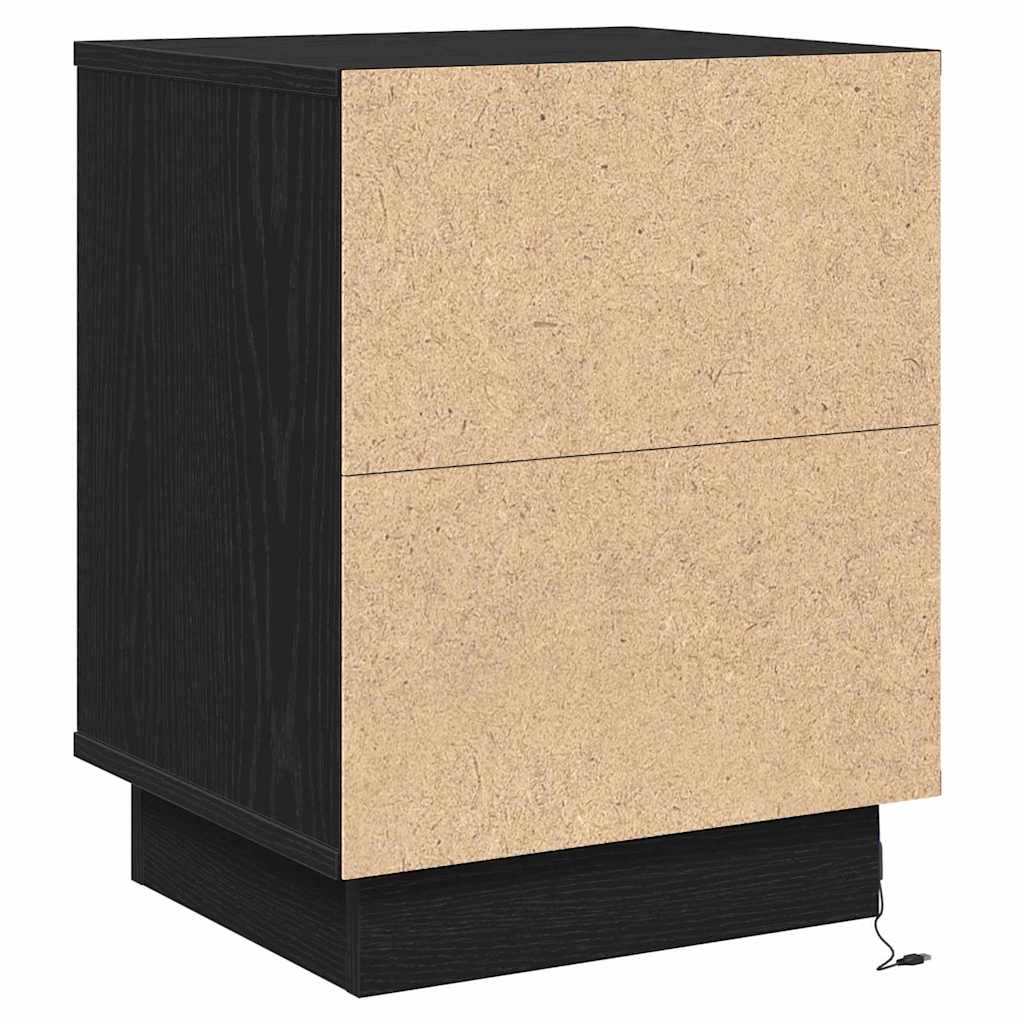 Nattbordskap 2 pcs Svart Eik 39 x 34,5 x 50 cm Konstruert tre