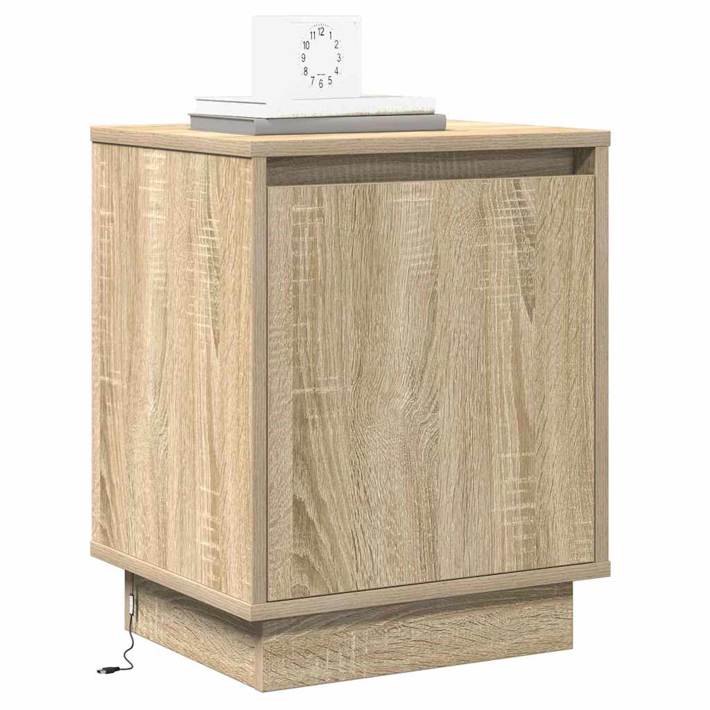 Nattbordskap 2 pcs Sonoma eik 39 x 34,5 x 50 cm Konstruert tre