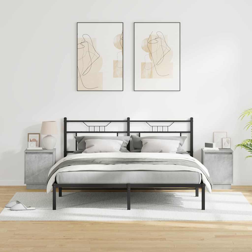 Nattbordskap 2 pcs Betonggrå 39 x 34,5 x 50 cm Konstruert tre