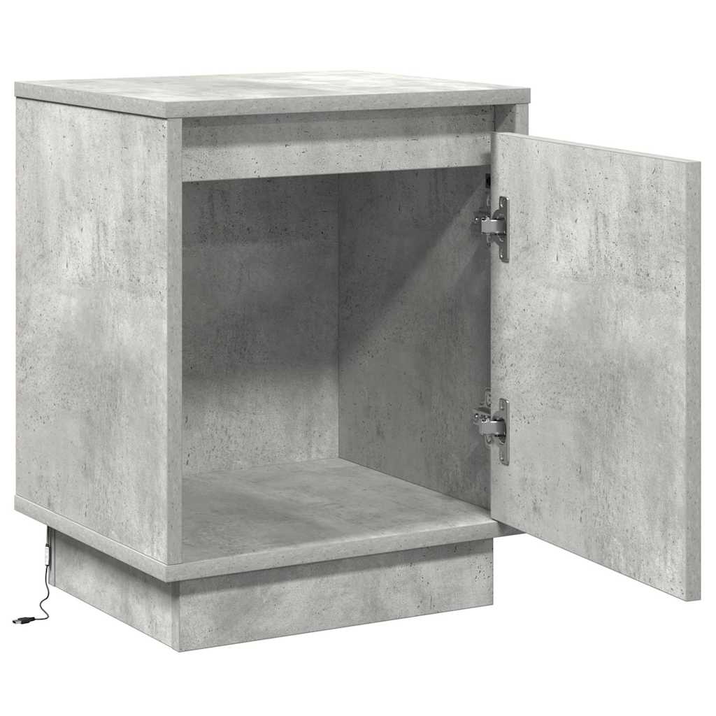 Nattbordskap 2 pcs Betonggrå 39 x 34,5 x 50 cm Konstruert tre