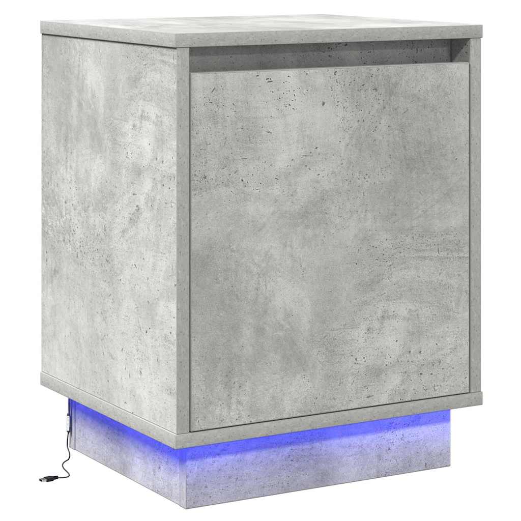 Nattbordskap 2 pcs Betonggrå 39 x 34,5 x 50 cm Konstruert tre