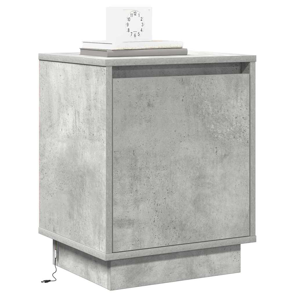 Nattbordskap 2 pcs Betonggrå 39 x 34,5 x 50 cm Konstruert tre