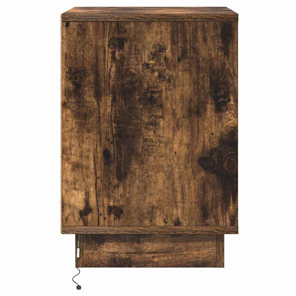 Nattbordskap Røkt eik 39 x 34,5 x 50 cm Konstruert tre