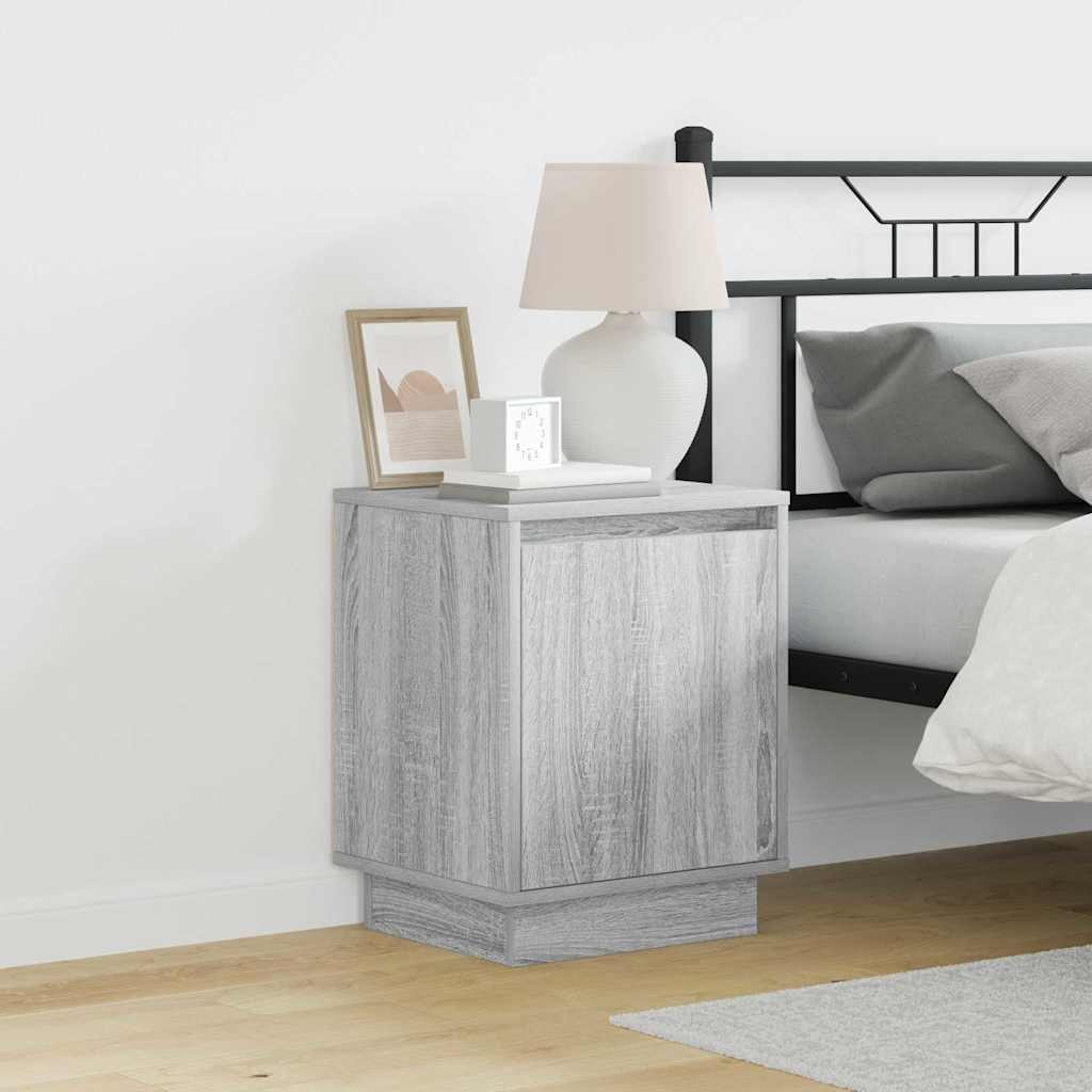 Nattbordskap 2 pcs Grå 39 x 34,5 x 50 cm Konstruert tre