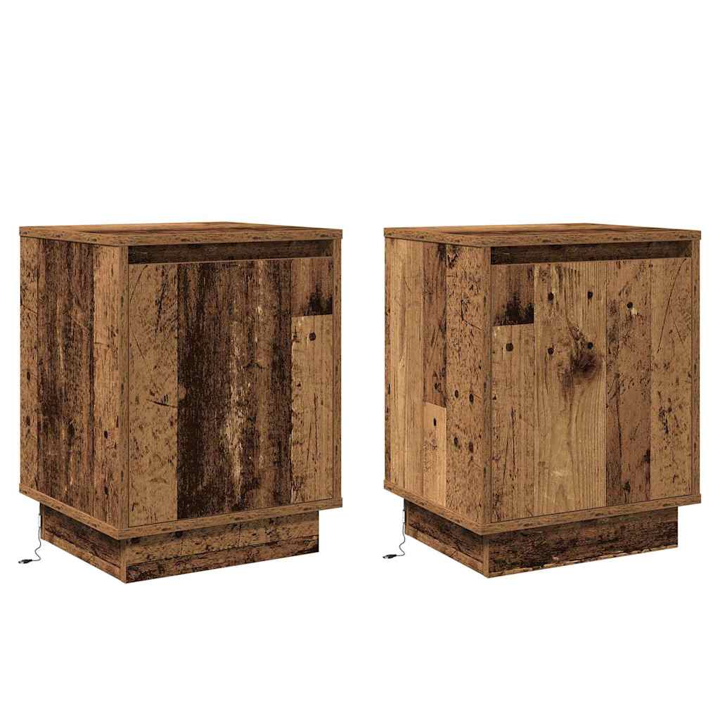 Nattbordskap 2 pcs Gammelt tre 39 x 34,5 x 50 cm Konstruert tre