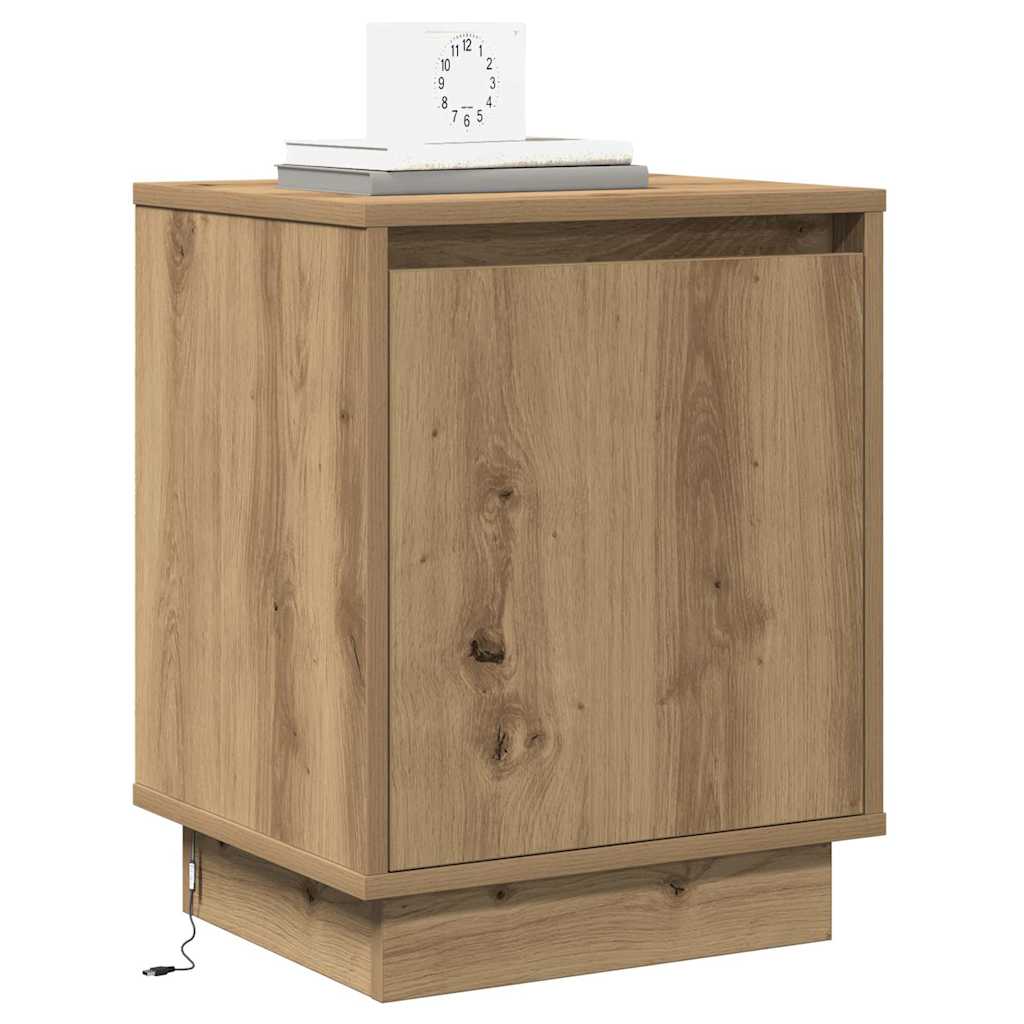 Nattbordskap 2 pcs Artisan Eik 39 x 34,5 x 50 cm Konstruert tre