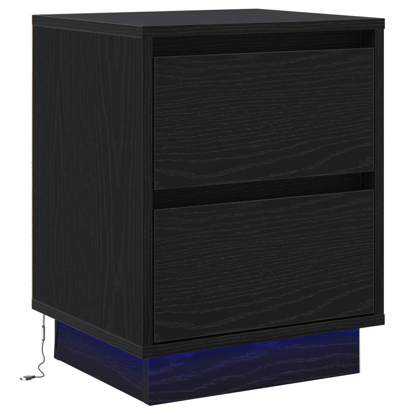 Nattbordskap Svart Eik 39 x 34,5 x 50 cm Konstruert tre