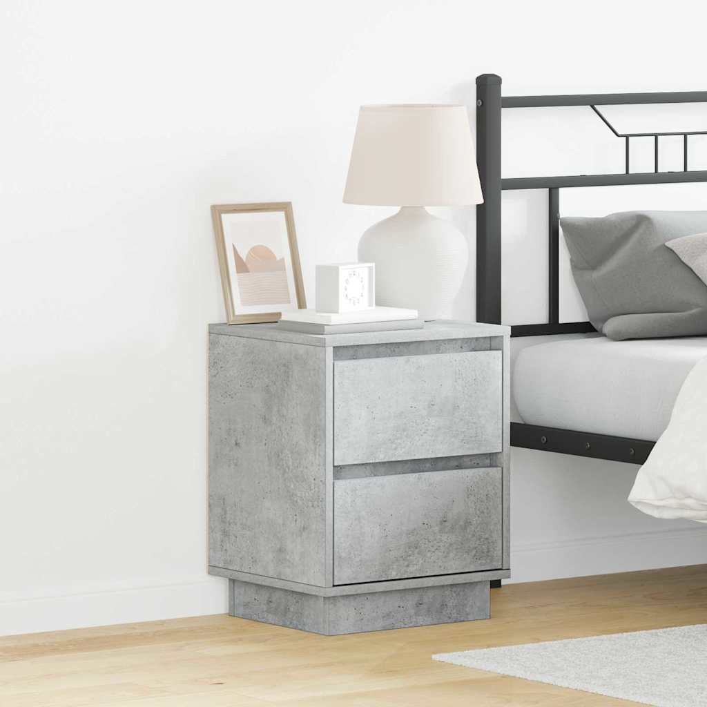 Nattbordskap 2 pcs Betonggrå 39 x 34,5 x 50 cm Konstruert tre