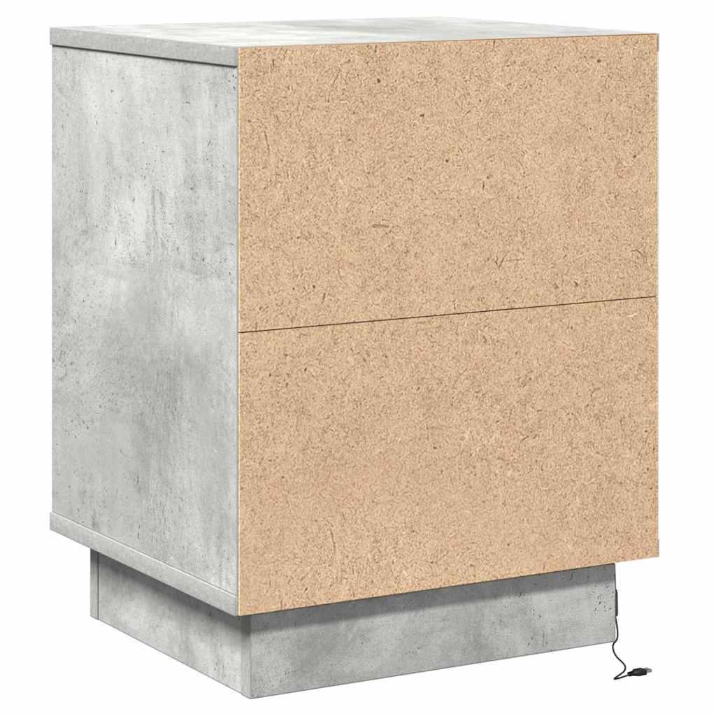 Nattbordskap 2 pcs Betonggrå 39 x 34,5 x 50 cm Konstruert tre
