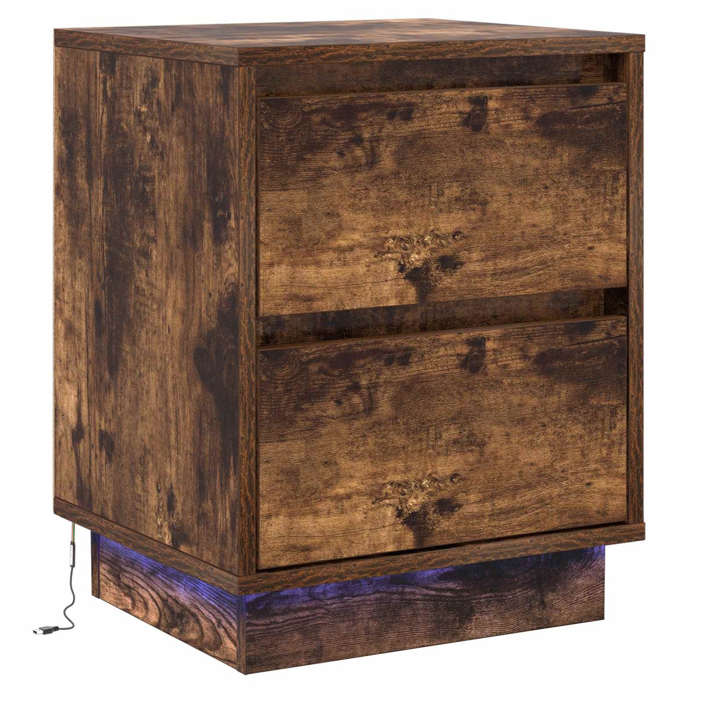 Nattbordskap Røkt eik 39 x 34,5 x 50 cm Konstruert tre