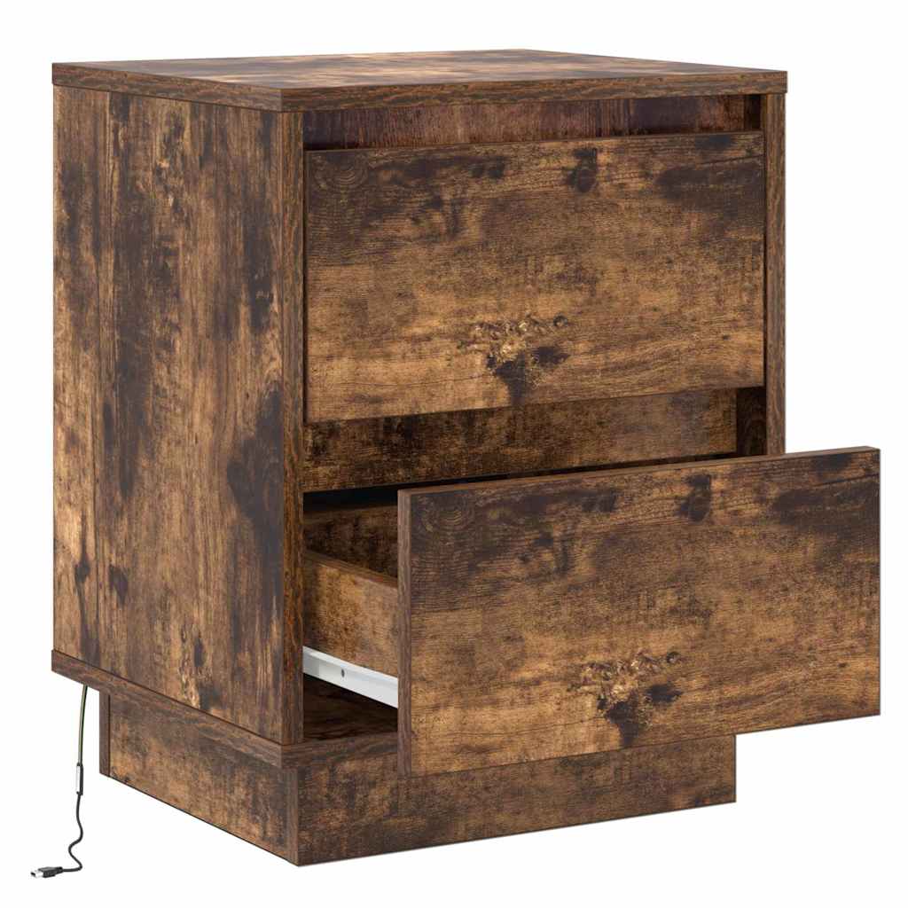 Nattbordskap Røkt eik 39 x 34,5 x 50 cm Konstruert tre