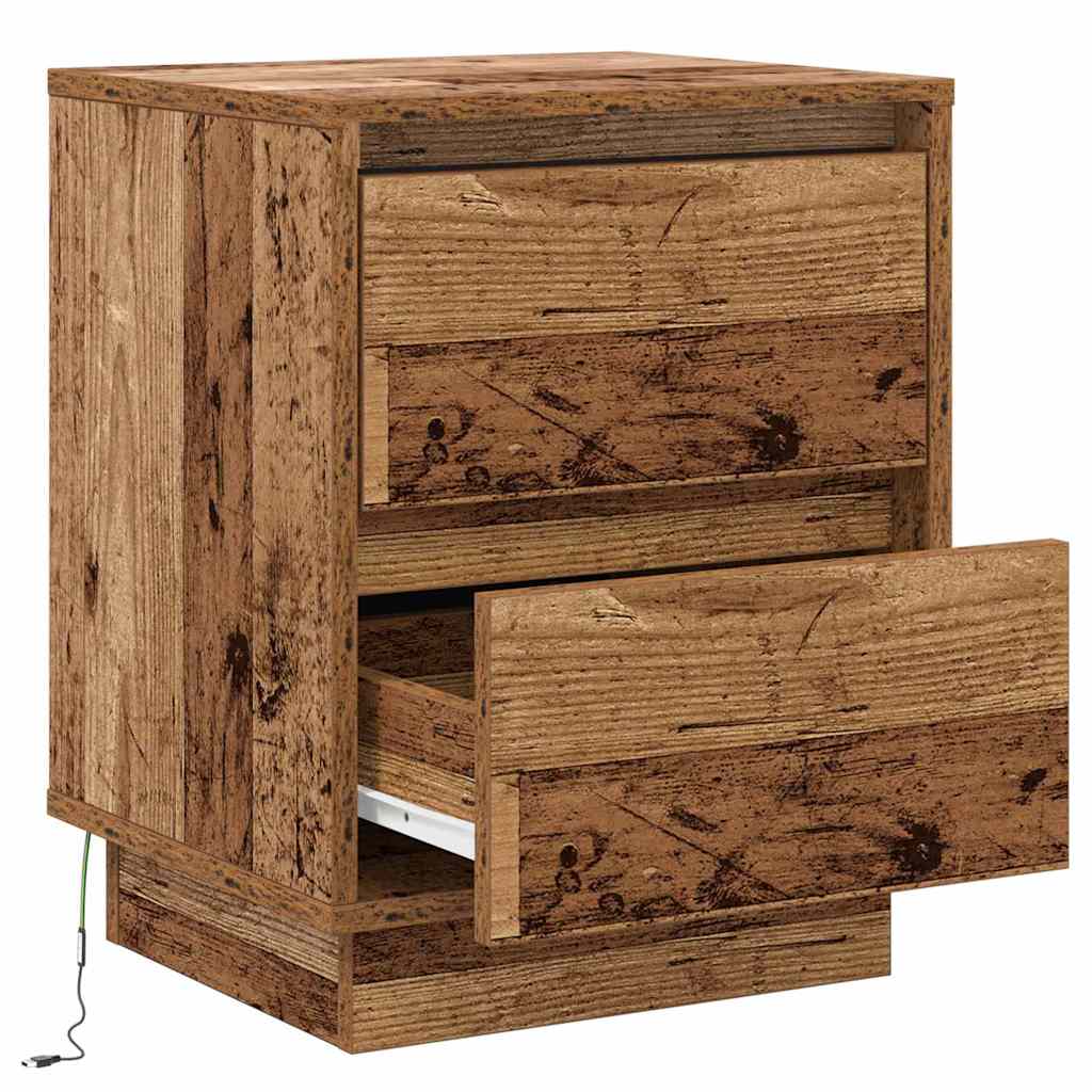 Nattbordskap 2 pcs Gammelt tre 39 x 34,5 x 50 cm Konstruert tre