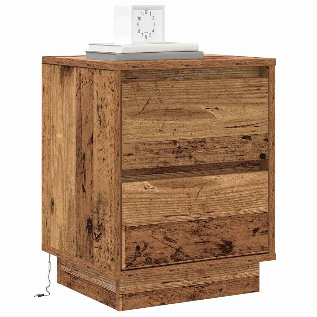 Nattbordskap 2 pcs Gammelt tre 39 x 34,5 x 50 cm Konstruert tre