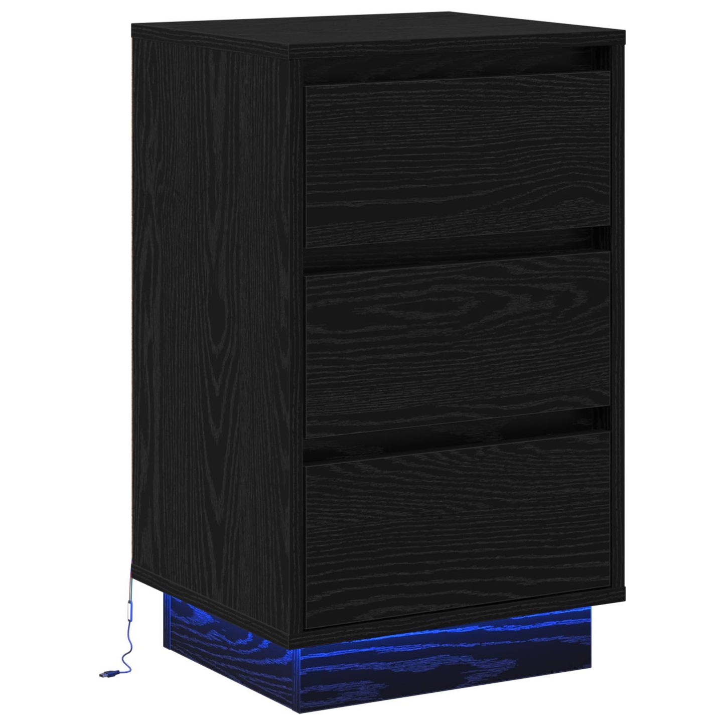 Nattbordskap Svart Eik 39 x 34,5 x 65 cm Konstruert tre