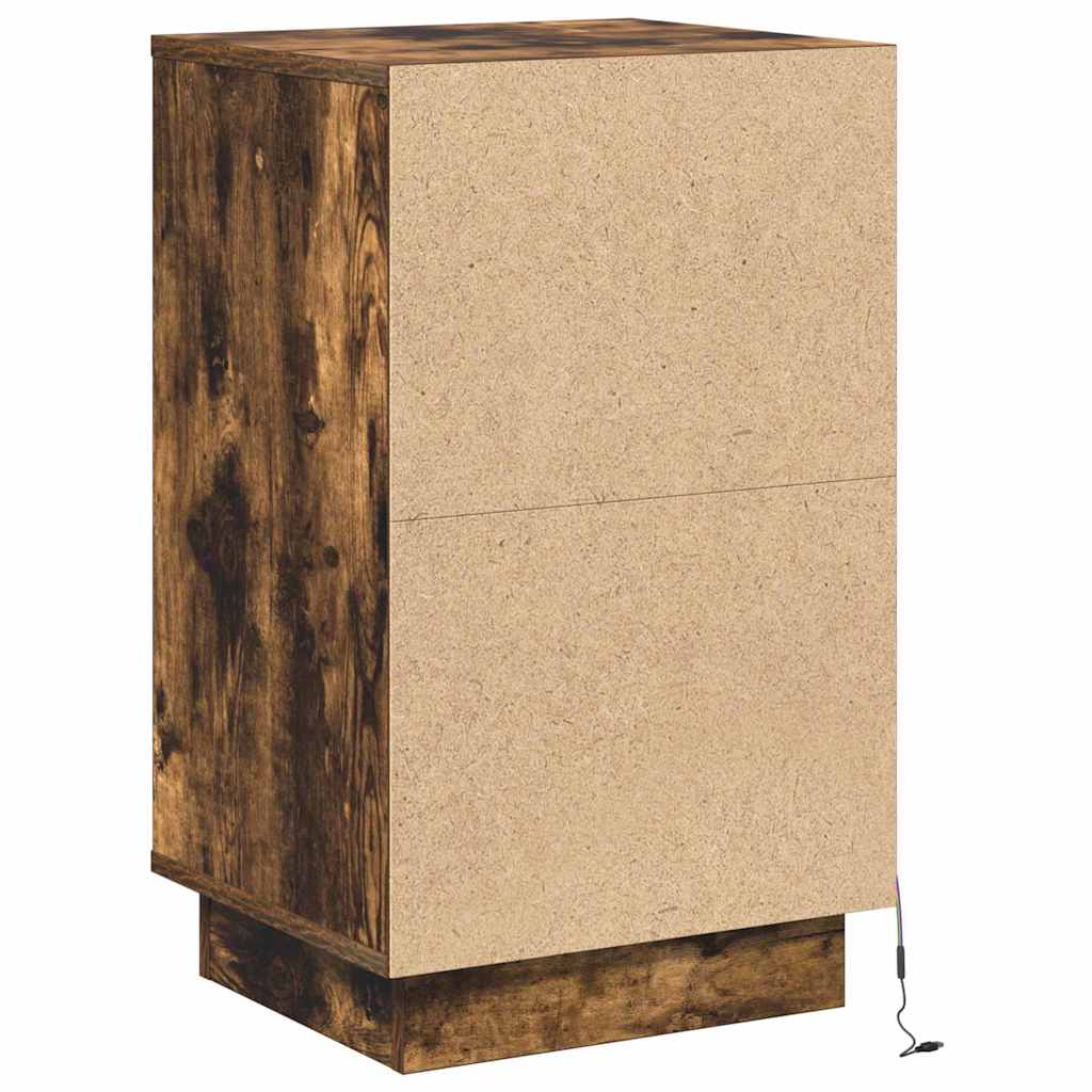 Nattbordskap Røkt eik 39 x 34,5 x 65 cm Konstruert tre
