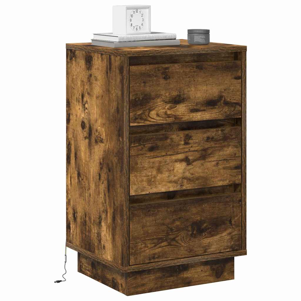 Nattbordskap Røkt eik 39 x 34,5 x 65 cm Konstruert tre