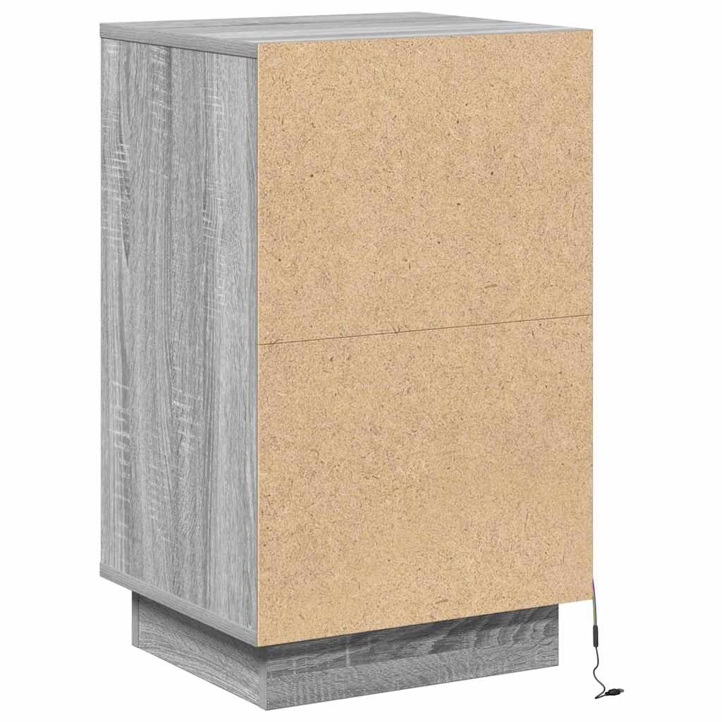Nattbordskap med skuff Grå 39 x 34,5 x 65 cm Konstruert tre