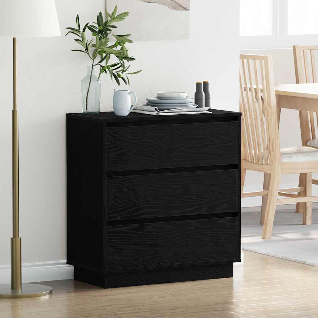 Nattbordskap Svart Eik 71 x 34,5 x 75 cm Konstruert tre