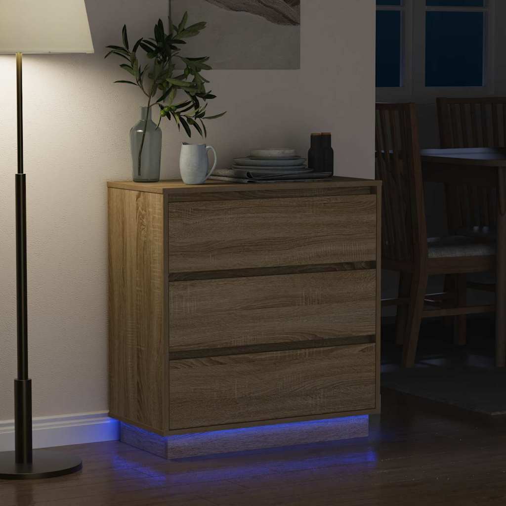 Nattbordskap Sonoma eik 71 x 34,5 x 75 cm Konstruert tre