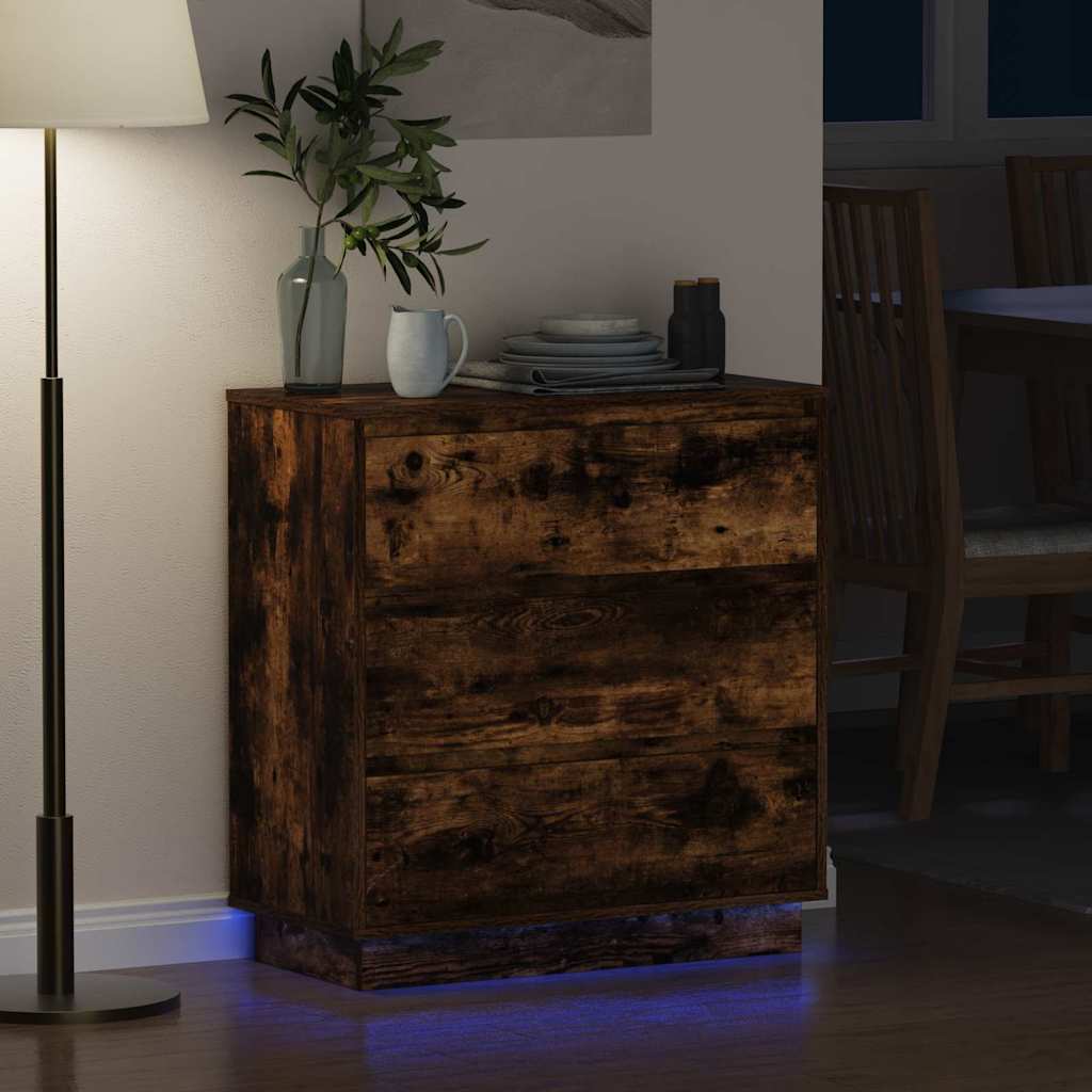 Nattbordskap Røkt eik 71 x 34,5 x 75 cm Konstruert tre