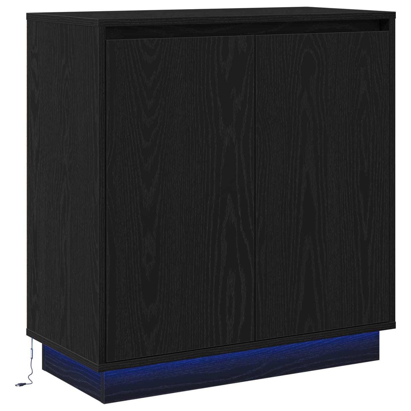 Sidebord med hylle Svart Eik 71 x 34,5 x 75 cm Konstruert tre