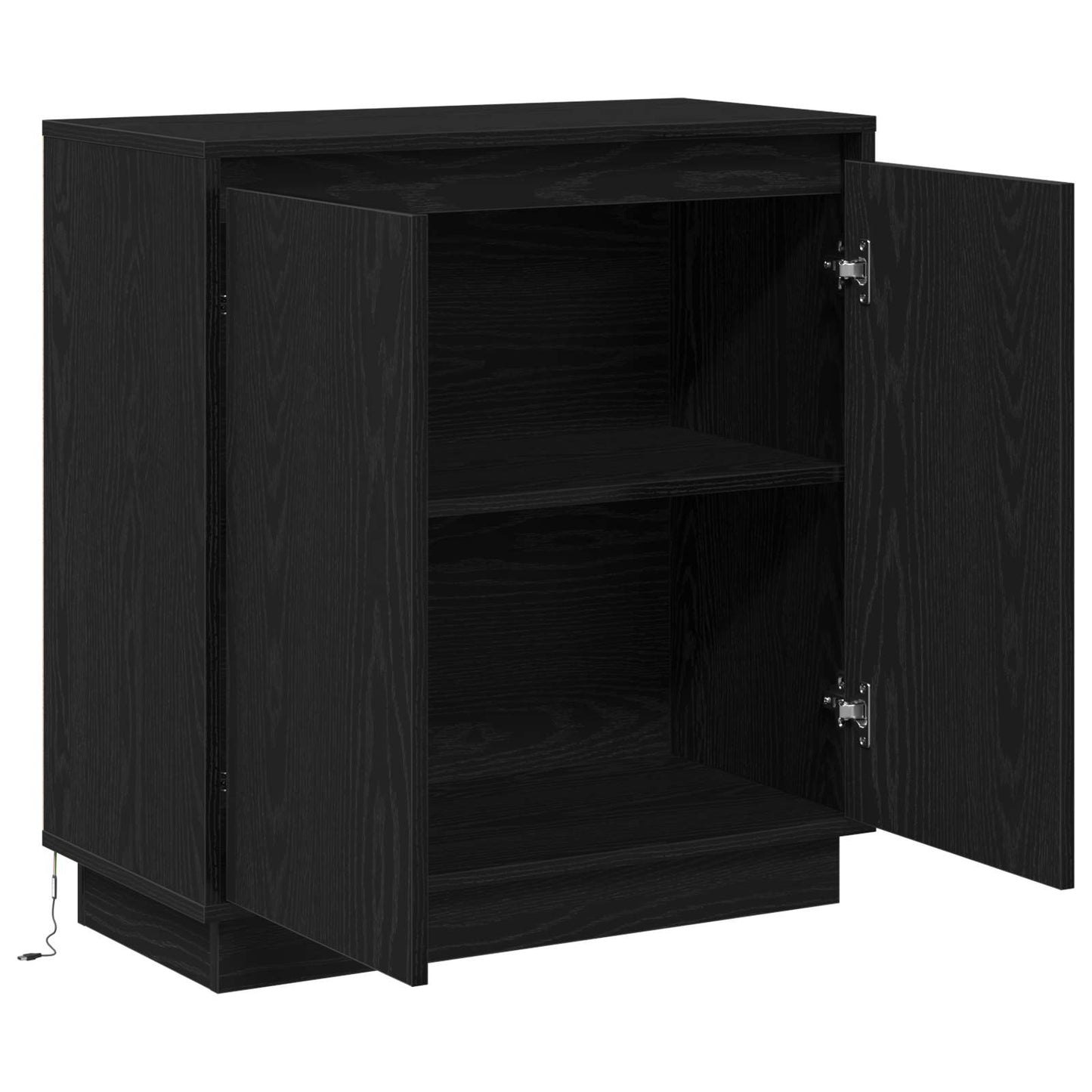 Sidebord med hylle Svart Eik 71 x 34,5 x 75 cm Konstruert tre