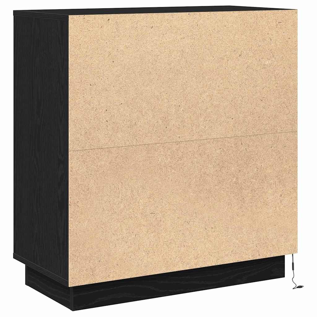 Sidebord med hylle Svart Eik 71 x 34,5 x 75 cm Konstruert tre