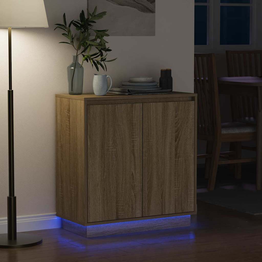 LED sideboard for Sonoma eik 71 x 34,5 x 75 cm Konstruert tre
