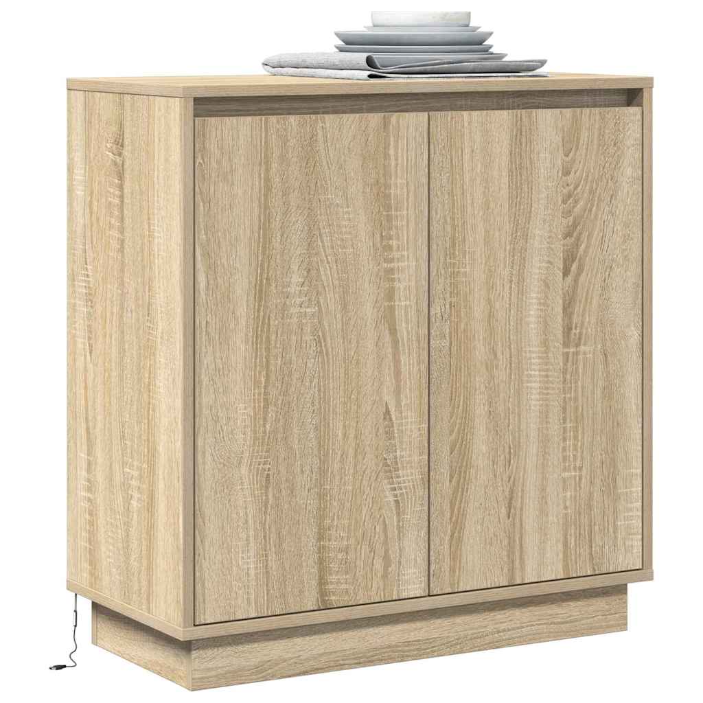 LED sideboard for Sonoma eik 71 x 34,5 x 75 cm Konstruert tre