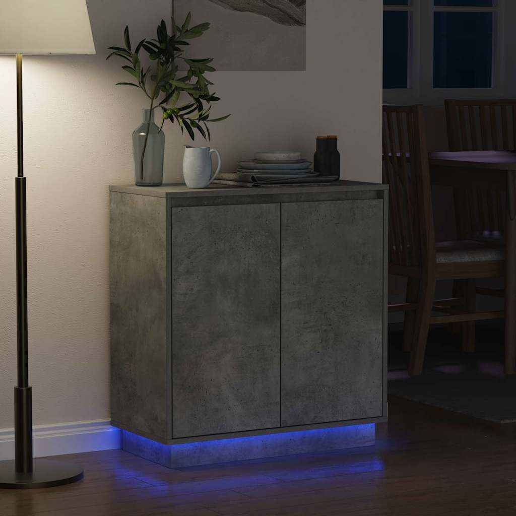 LED sideboard for Betonggrå 71 x 34,5 x 75 cm Konstruert tre