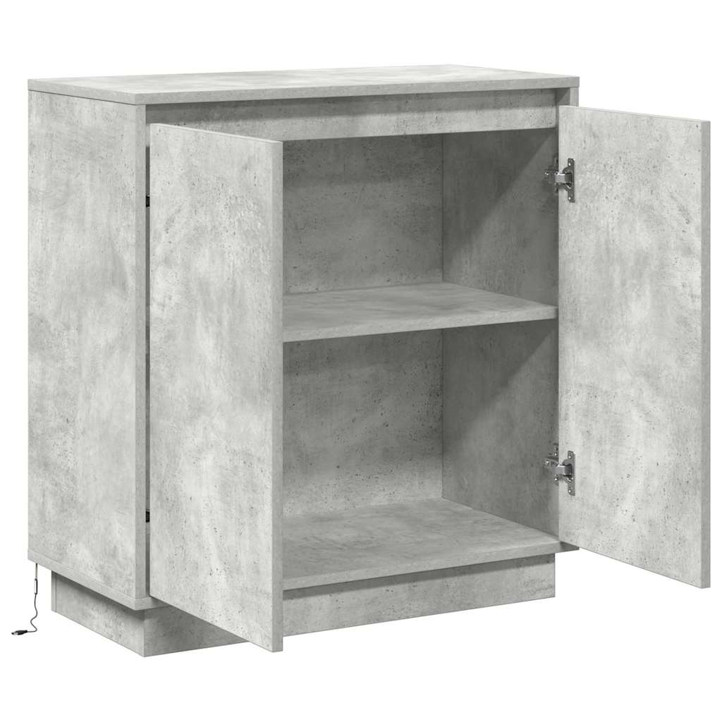 LED sideboard for Betonggrå 71 x 34,5 x 75 cm Konstruert tre