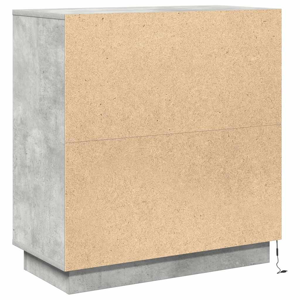 LED sideboard for Betonggrå 71 x 34,5 x 75 cm Konstruert tre