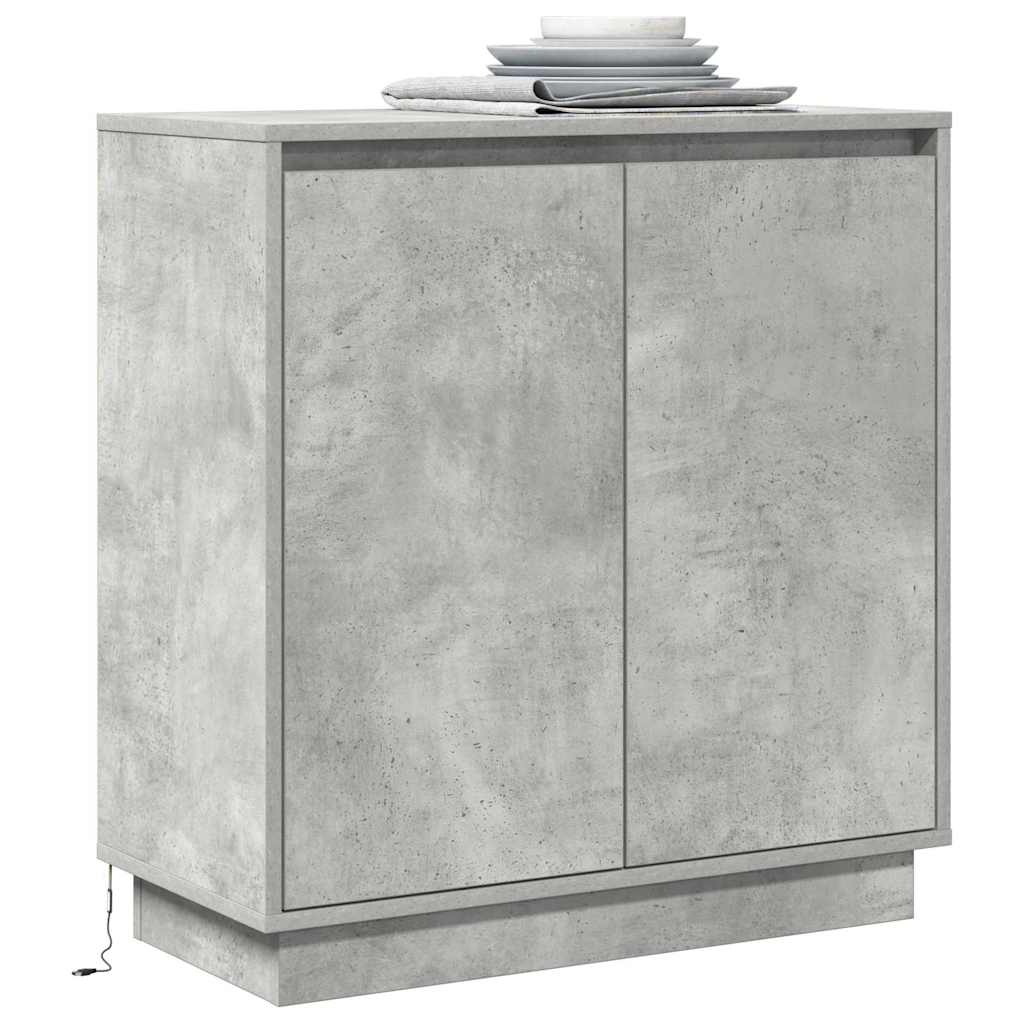 LED sideboard for Betonggrå 71 x 34,5 x 75 cm Konstruert tre