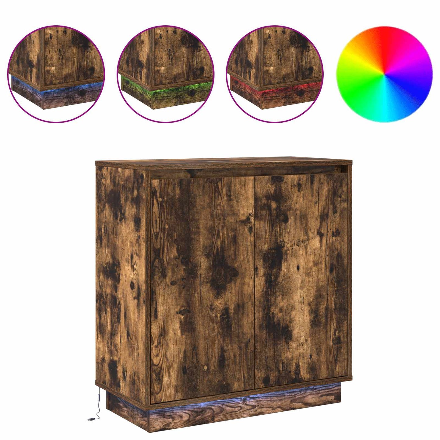 LED sideboard for Røkt Eik 71 x 34,5 x 75 cm Konstruert tre