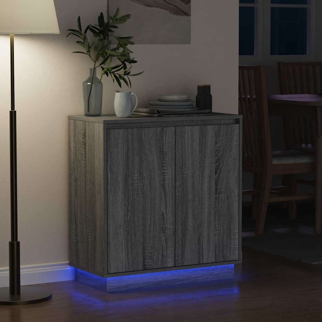 LED sideboard for Grå sonoma 71 x 34,5 x 75 cm Konstruert tre