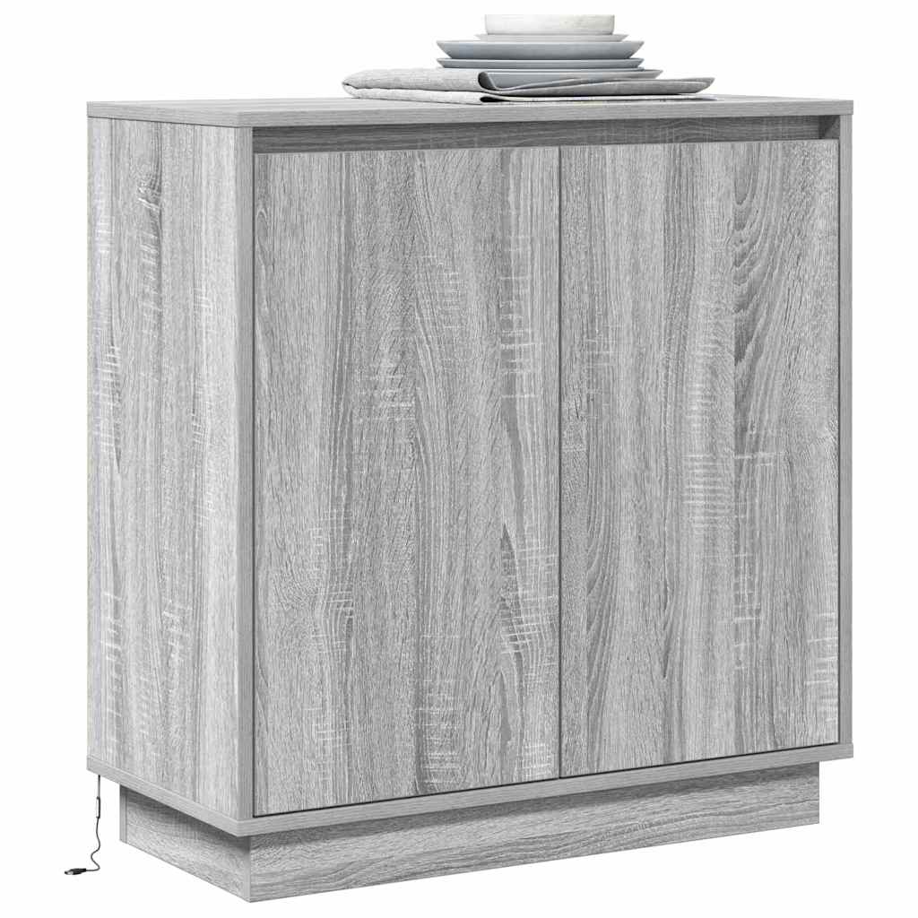 LED sideboard for Grå sonoma 71 x 34,5 x 75 cm Konstruert tre