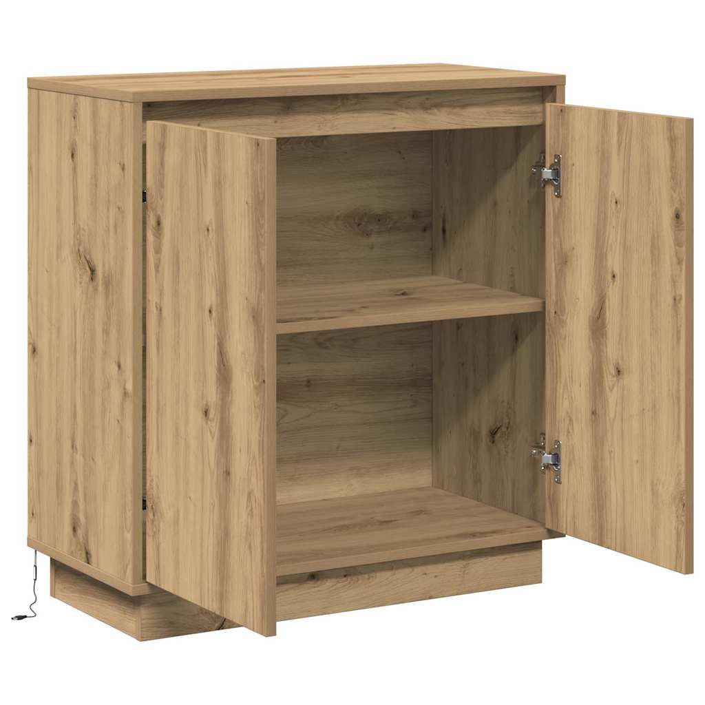 LED sideboard Artisan eik 71 x 34,5 x 75 cm Konstruert tre