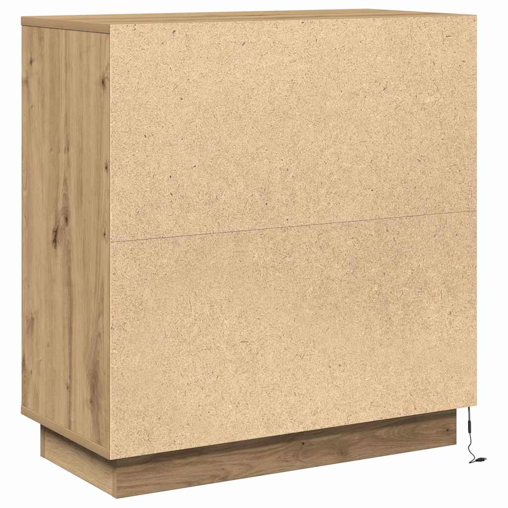 LED sideboard Artisan eik 71 x 34,5 x 75 cm Konstruert tre