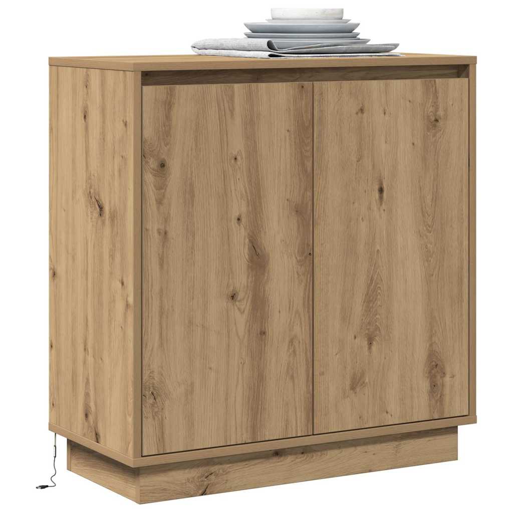 LED sideboard Artisan eik 71 x 34,5 x 75 cm Konstruert tre