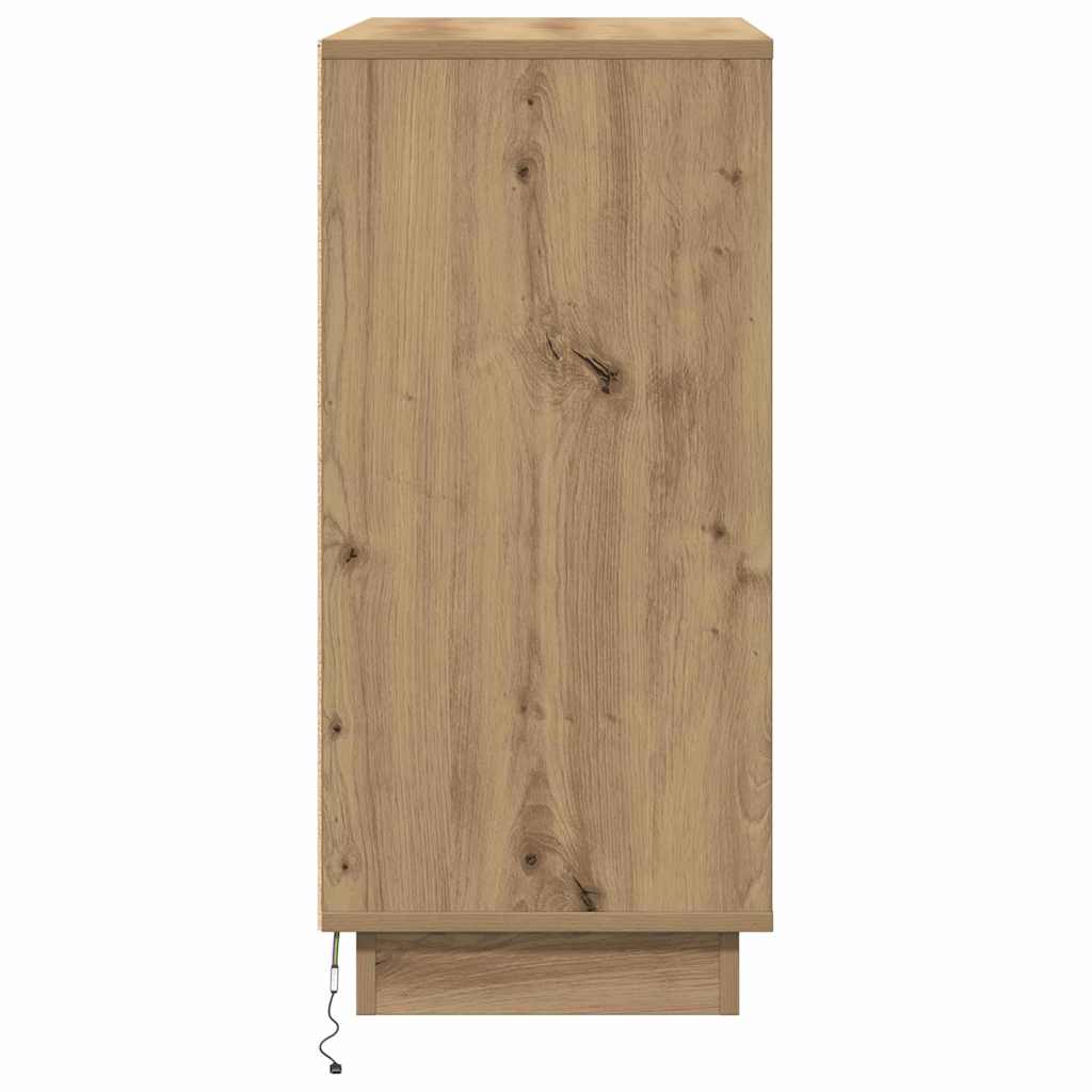 LED sideboard Artisan eik 71 x 34,5 x 75 cm Konstruert tre