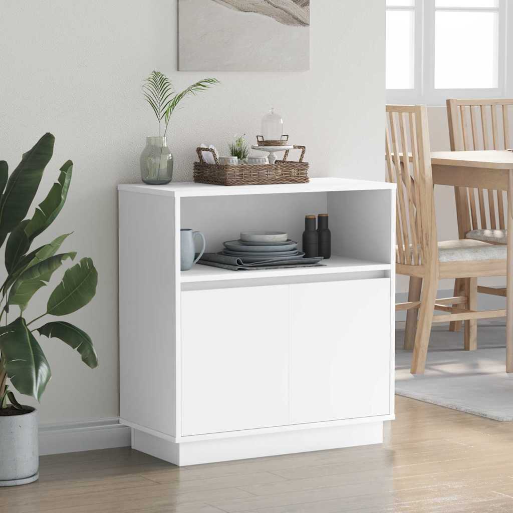 LED sideboard Hvit 71 x 34,5 x 75 cm Konstruert tre