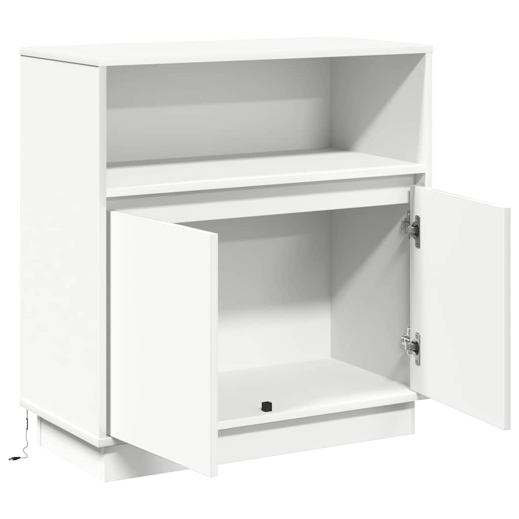 LED sideboard Hvit 71 x 34,5 x 75 cm Konstruert tre