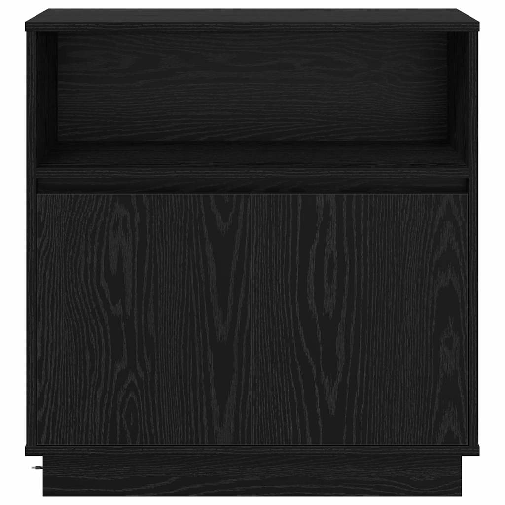 LED sideboard Svart Eik 71 x 34,5 x 75 cm Konstruert tre