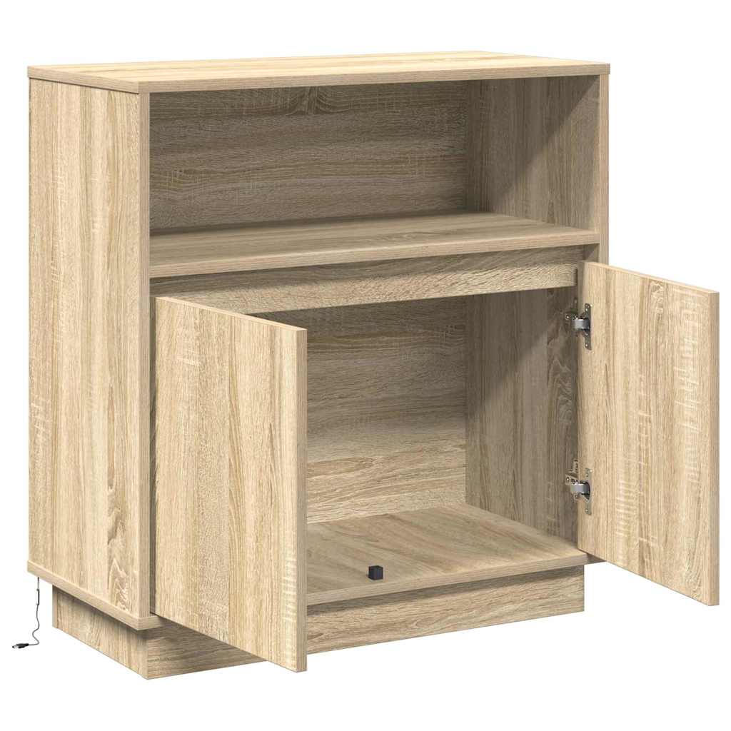 LED sideboard Sonoma eik 71 x 34,5 x 75 cm Konstruert tre